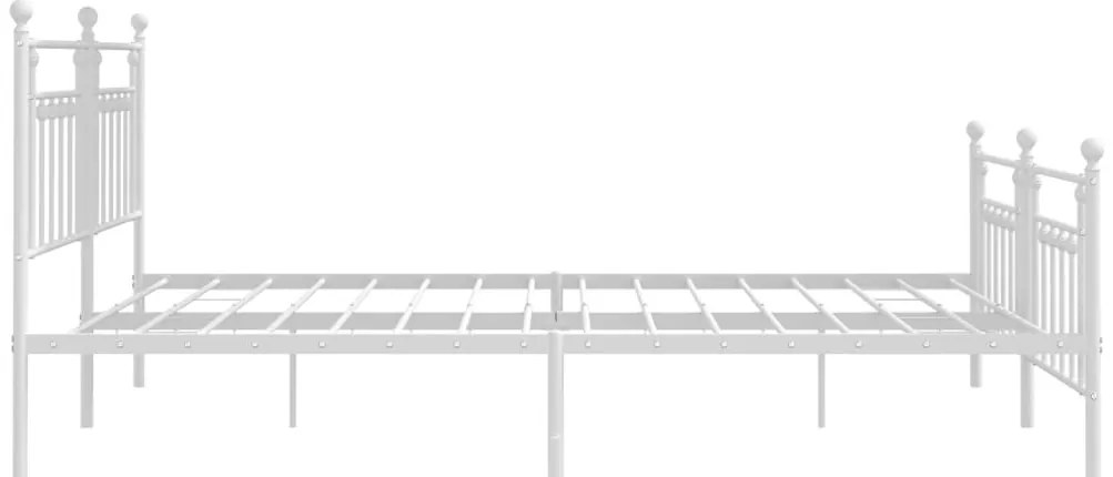 fehér fém ágykeret fej- és lábtámlával 200x200 cm