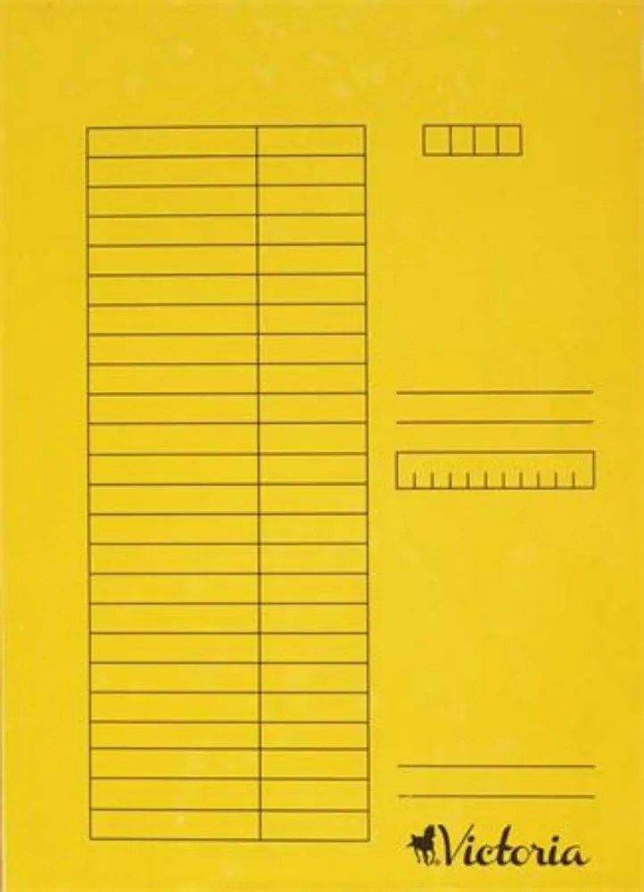 Gyorsfűző, karton, A4, VICTORIA OFFICE, sárga (IDPGY02)