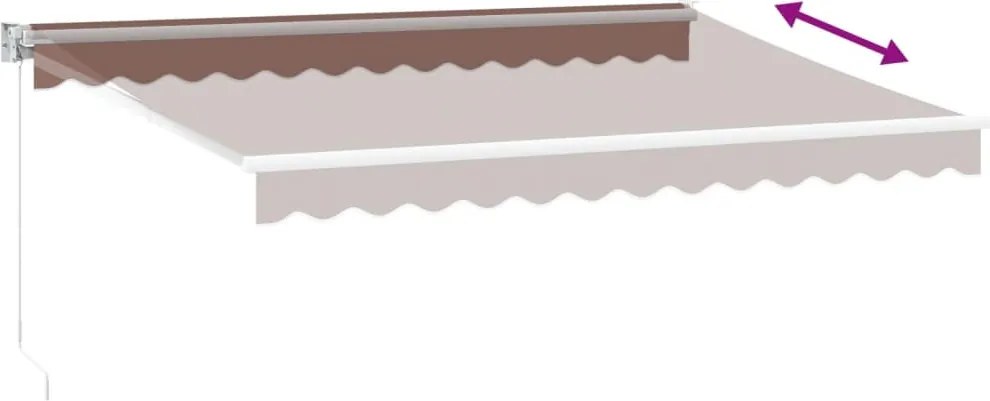 Barna kézzel kihúzható napellenző 350 x 250 cm