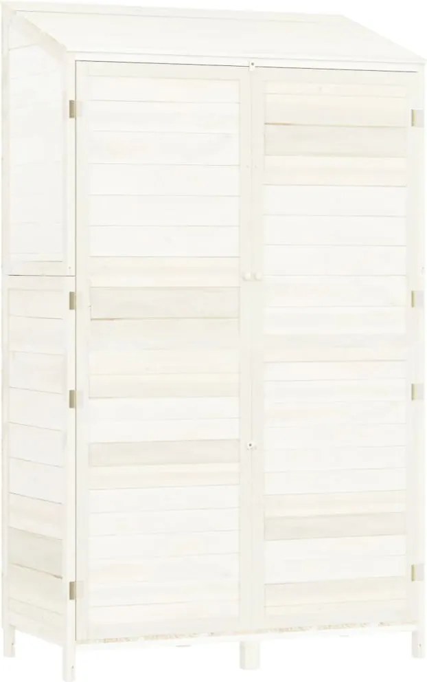 vidaXL fehér tömör fenyőfa kerti fészer 102x52x174,5 cm
