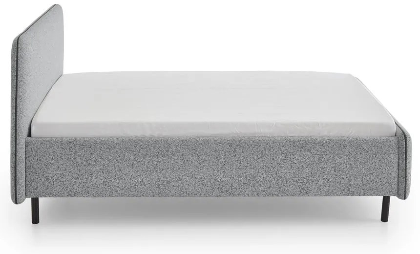 Világosszürke kárpitozott franciaágy ágyrács nélkül 160x200 cm Primo – Meise Möbel