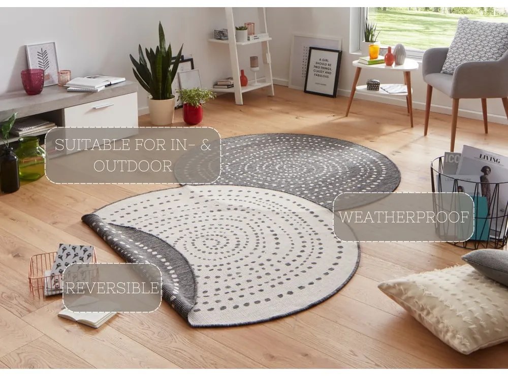 Bali szürke kültéri szőnyeg, ⌀ 200 cm - NORTHRUGS