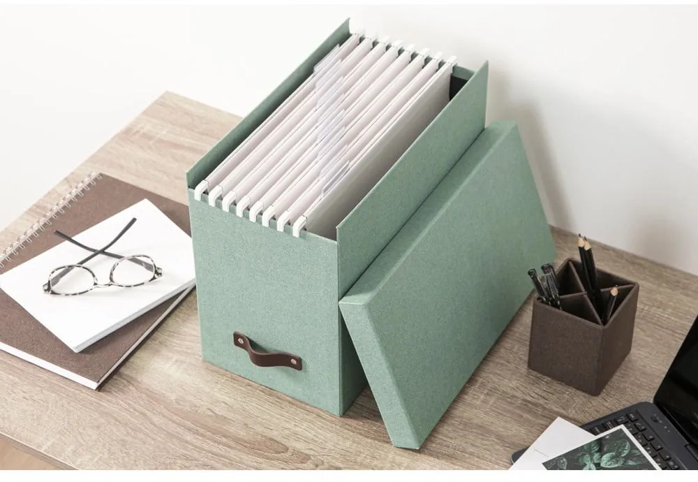 Zöld karton rendszerező dokumentumokhoz Johan Canvas Paper Laminate – Bigso