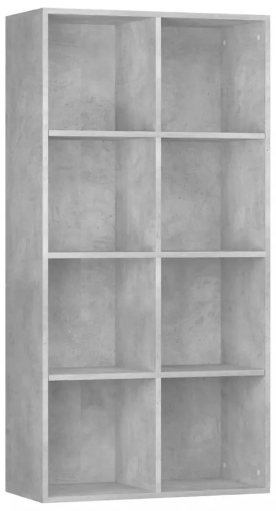 betonszürke szerelt fa könyv-/tálalószekrény 66 x 30 x 130 cm