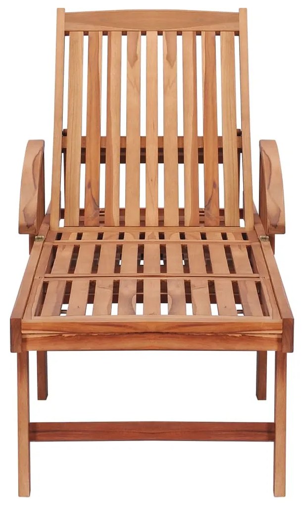 Tömör tíkfa napozóágy antracitszürke párnával