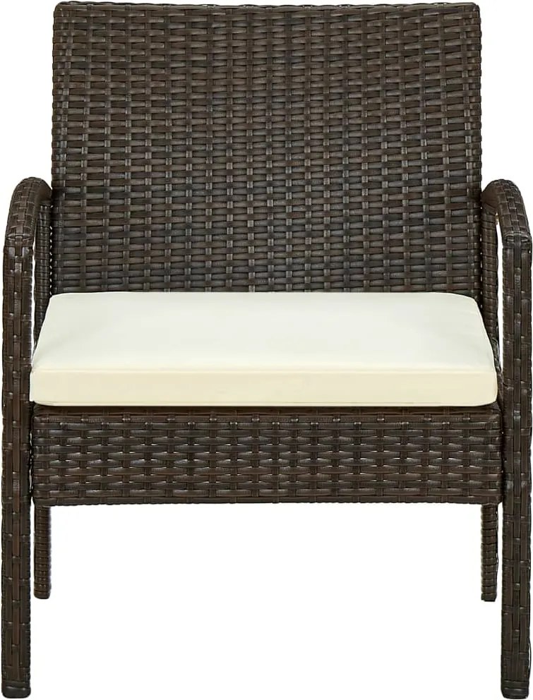 vidaXL barna polyrattan kerti szék párnával