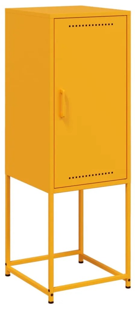 mustársárga acél magasszekrény 36 x 39 x 107 cm