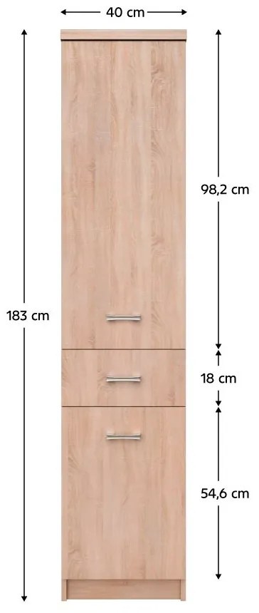 Polcosszekrény Topta Typ 31 2D1S (szonoma tölgy). 1075481