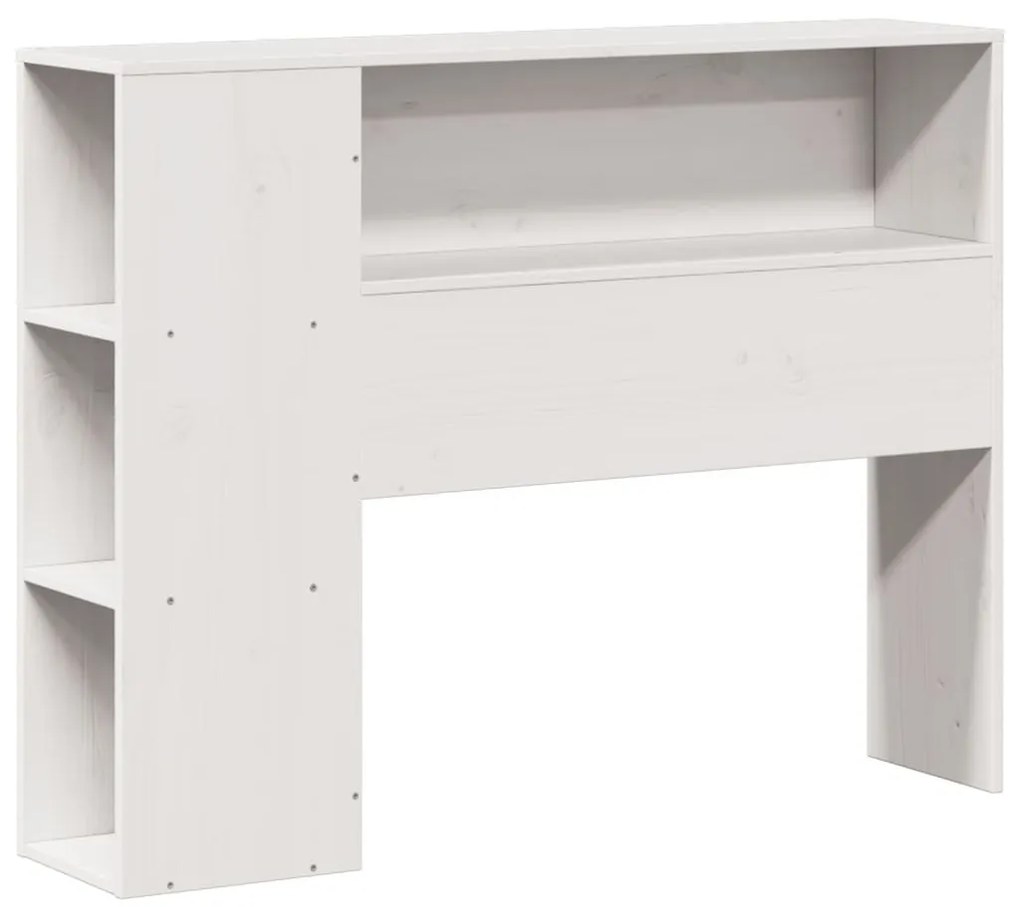 fehér tömör fa könyvespolcos ágy matrac nélkül 100 x 200 cm