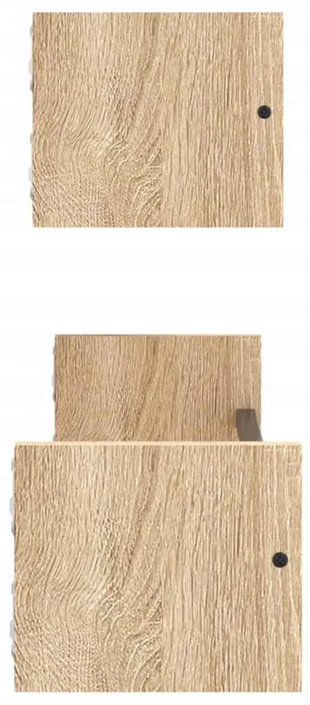 2 db sonoma tölgy fali polc rúddal 60 x 16 x 14 cm