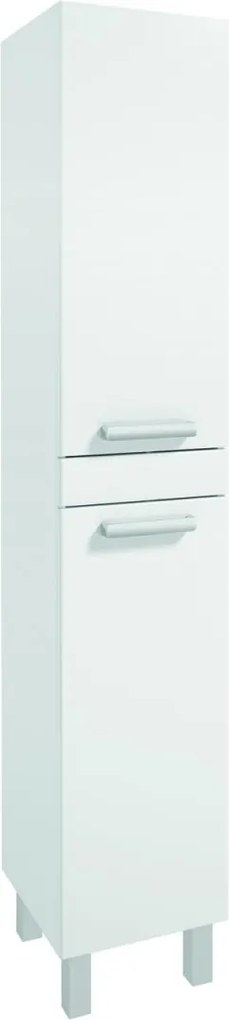 Fürdőszobaoszlop magasfényű álló szekrény fehér 172x32x33 cm Capri C32