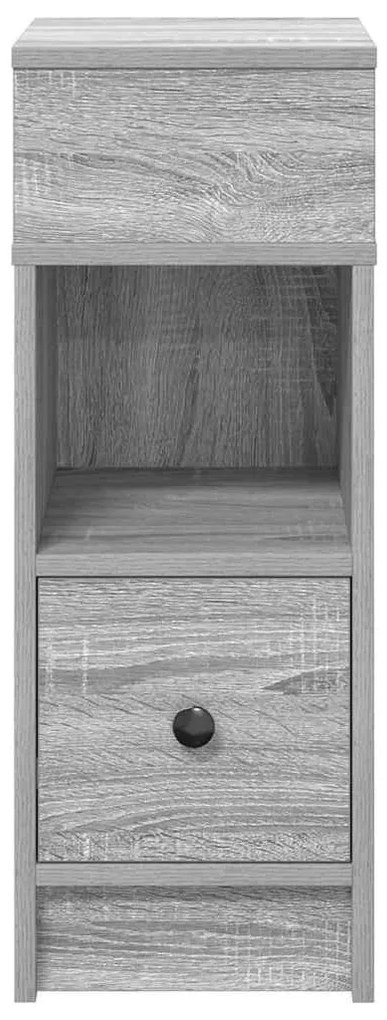 2 db szürke sonoma színű éjjeliszekrény fiókkal 25x31x66 cm
