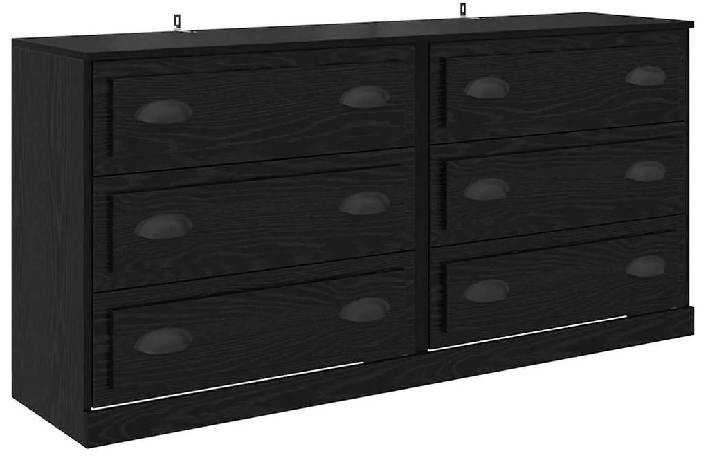 Oldalszekrények 2 pcs Fekete tölgy 70 x 35,5 x 67,5 cm Faanyag