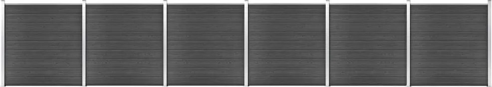 vidaXL fekete WPC kerítéspanelszett 1045 x 186 cm