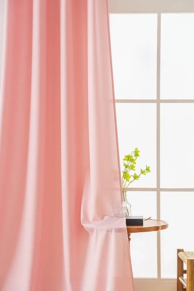 Függöny OXFORD LIGHT 140x250 cm, rózsaszín Felfüggesztés: Fém gyűrűk