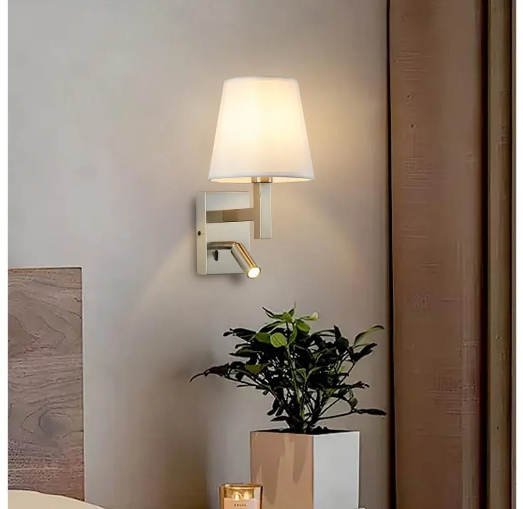 Brilagi - LED Fali lámpa DEYA 1xE14/40W/230V + LED/3W fehér/matt króm