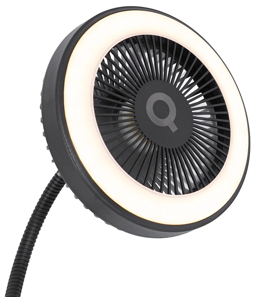 Asztali ventilátor fekete LED-del 2700K - Dores