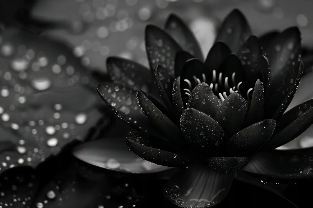 Poszter 91,5x61cm Lótusz fekete