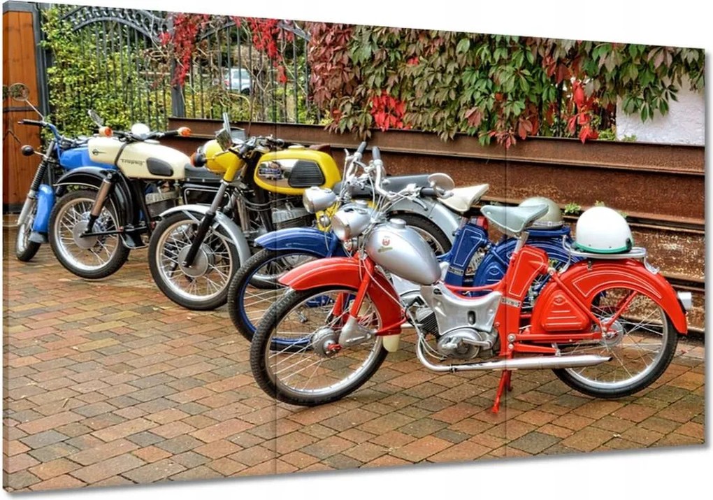 Festmények 120x80 Antik motorkerékpárok