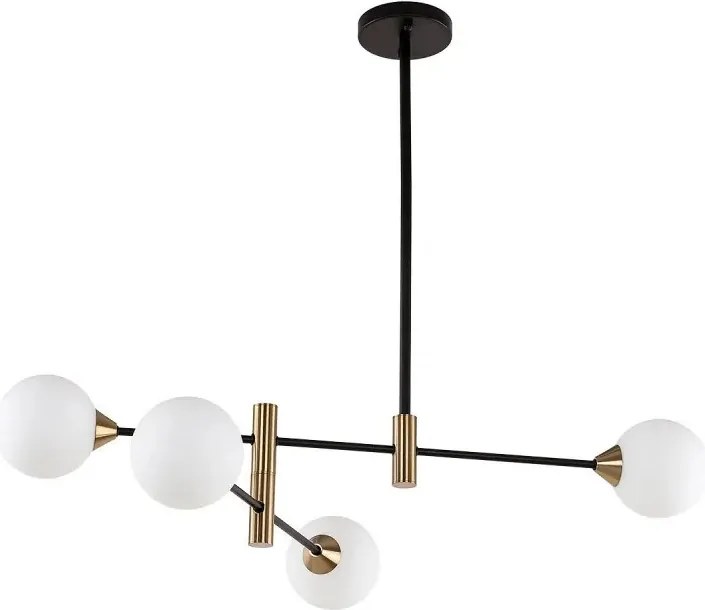 ITALUX PND-9148-4-OPAL MARINO Többágú Függesztett Lámpa Fehér, Fekete, Sárgaréz G9 IP20
