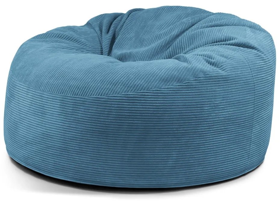 Kék kordbársony babzsákfotel Om 135 – SLOWDOWN