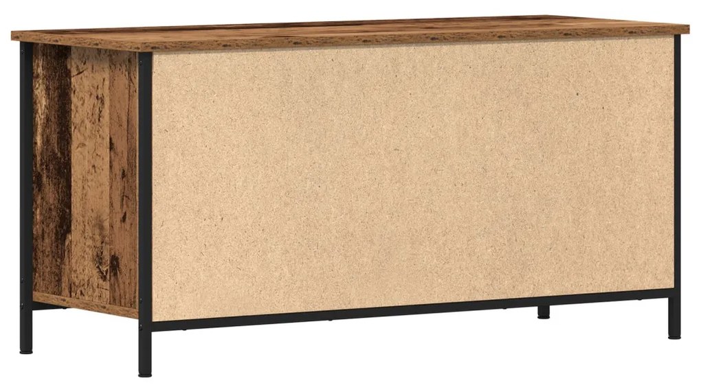 TV Szekrény Régi Fa 100x40x50 cm Műanyag Fa és Acél