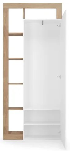 Gardróbszekrény LENOR 91x209 cm fehér/barna