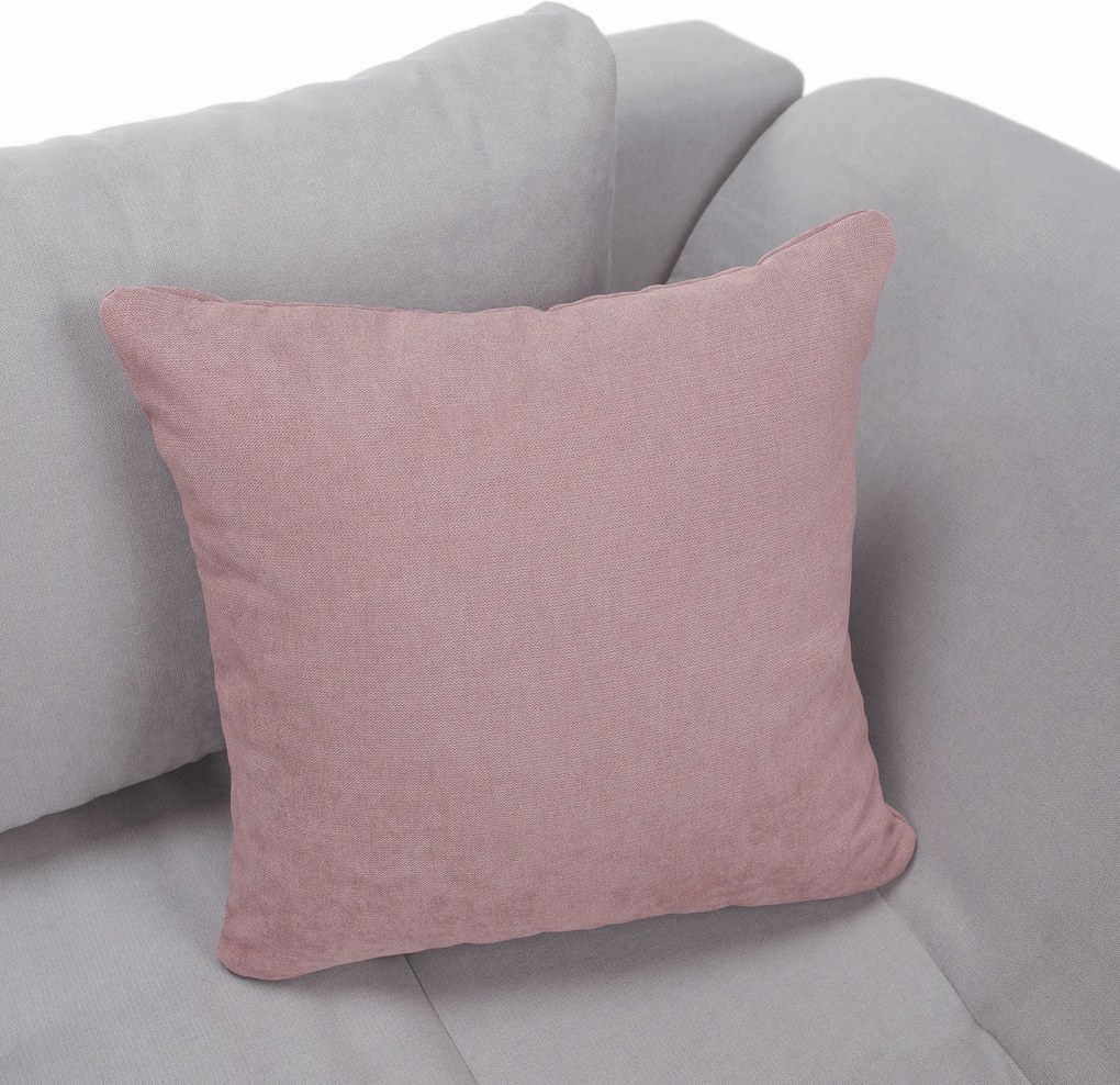 Ülőgarnitúra, világosszürke/púderrózsaszín, szövet, balos, BRATO