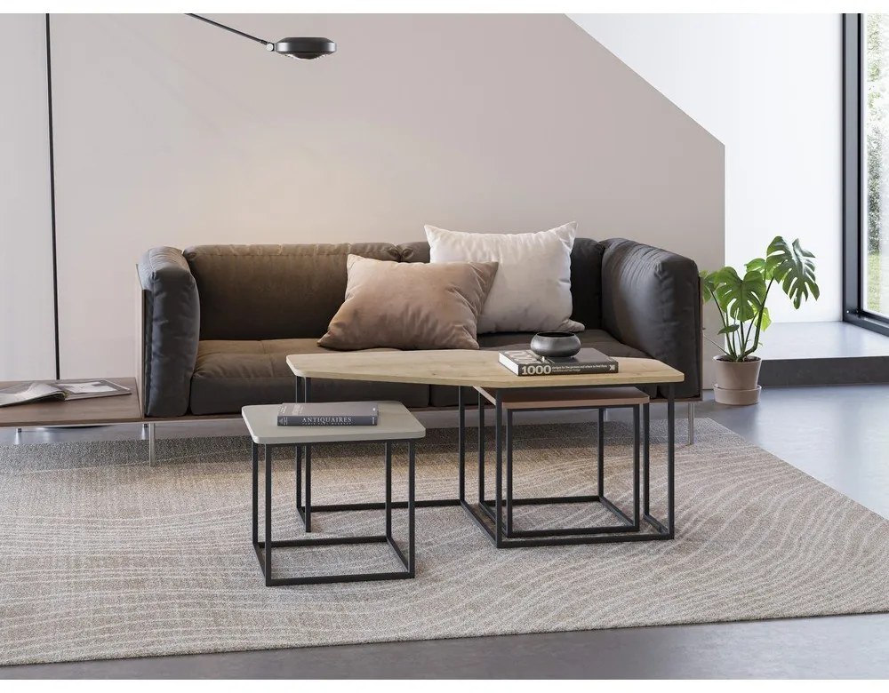 Dohányzóasztal szett 3 db-os 60x111,5 cm Zoya – Marckeric