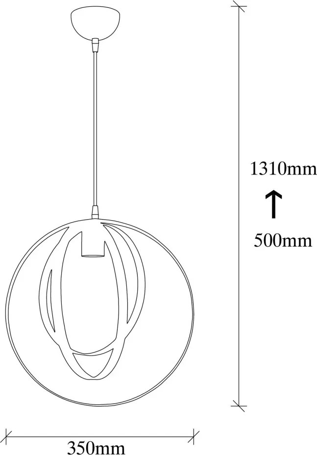 Vaveyla 446-S fekete fém függőlámpa, Ø35 cm