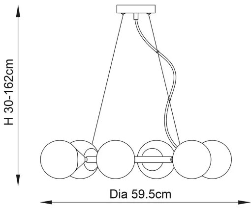 Endon 106390 - OTIS kábeles csillár 6xG9/3W/230V aranyszínű