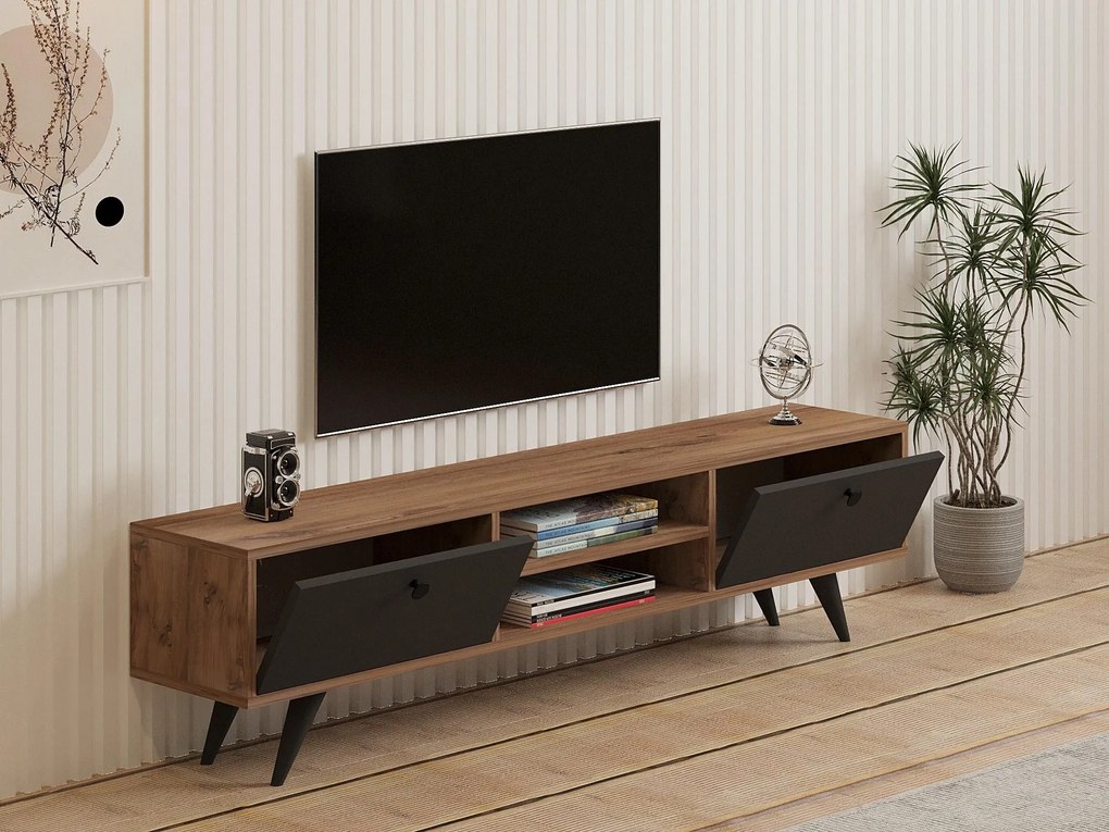 TV asztal/szekrény Tebuvi (atlanti fenyő + antracit) . Akció -25%. 1095158