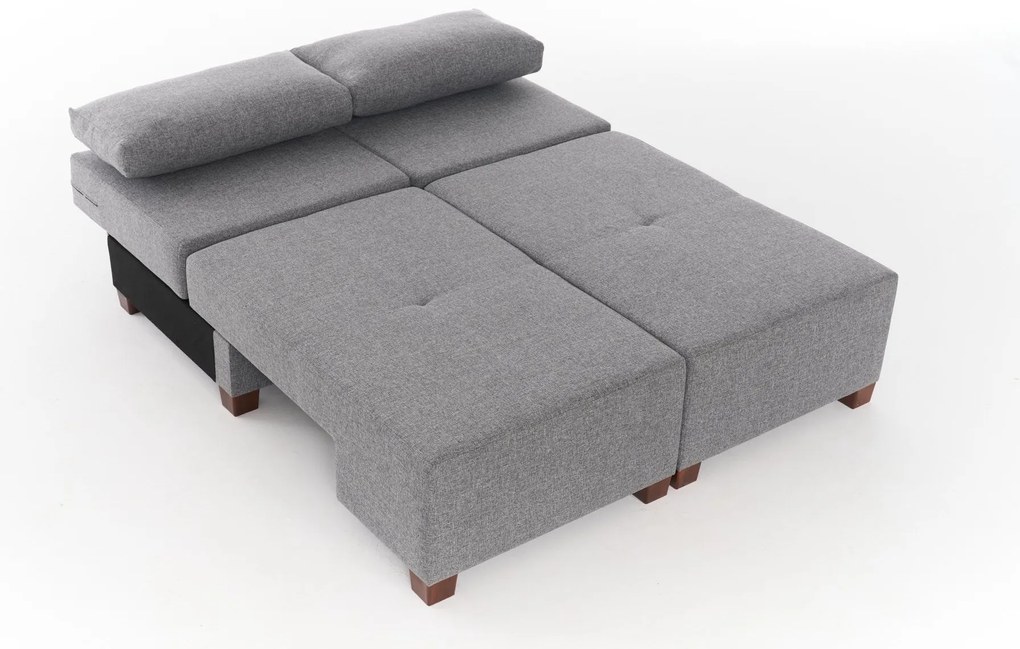 3 személyes kanapéágy Perenna Linen - Szürke