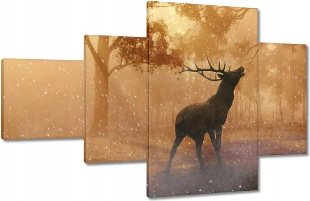 Vászonkép 130x80 Szarvas az erdőben