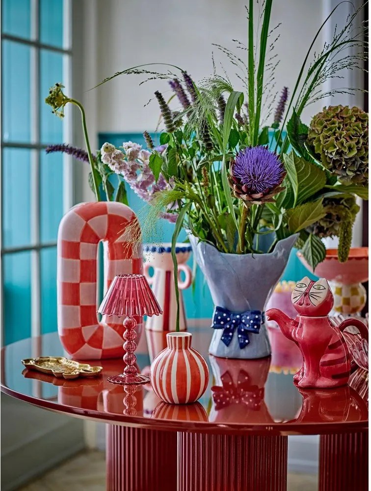 Lazacszínű-krémszínű kerámia kézzel festett váza (magasság 32 cm) Mae – Bloomingville