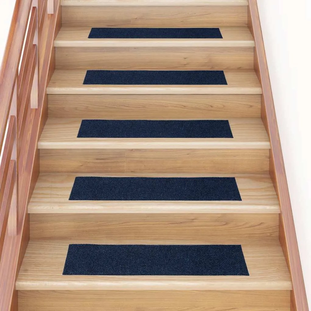 öntapadós lépcsőszőnyegek 30 db, 76 x 20 cm, sötétkék, téglalap alakú
