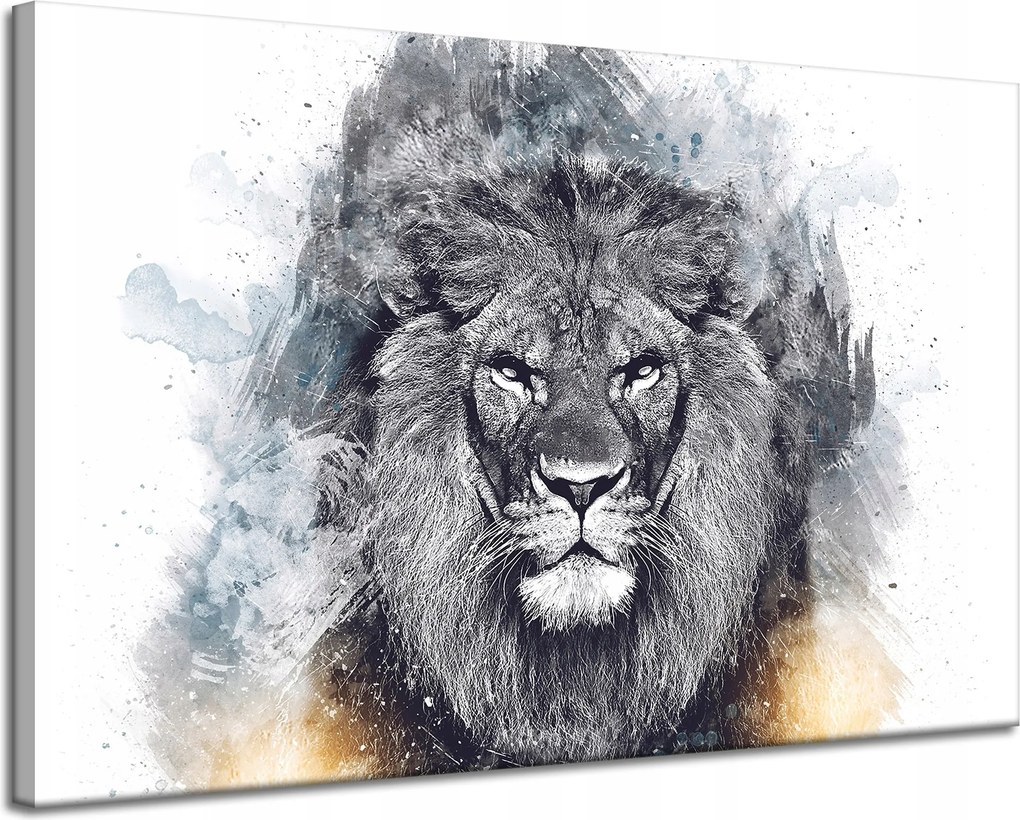 Vászonkép Absztrakt Fekete Veszélyes Oroszlán 120x80 cm Ideális ajándék