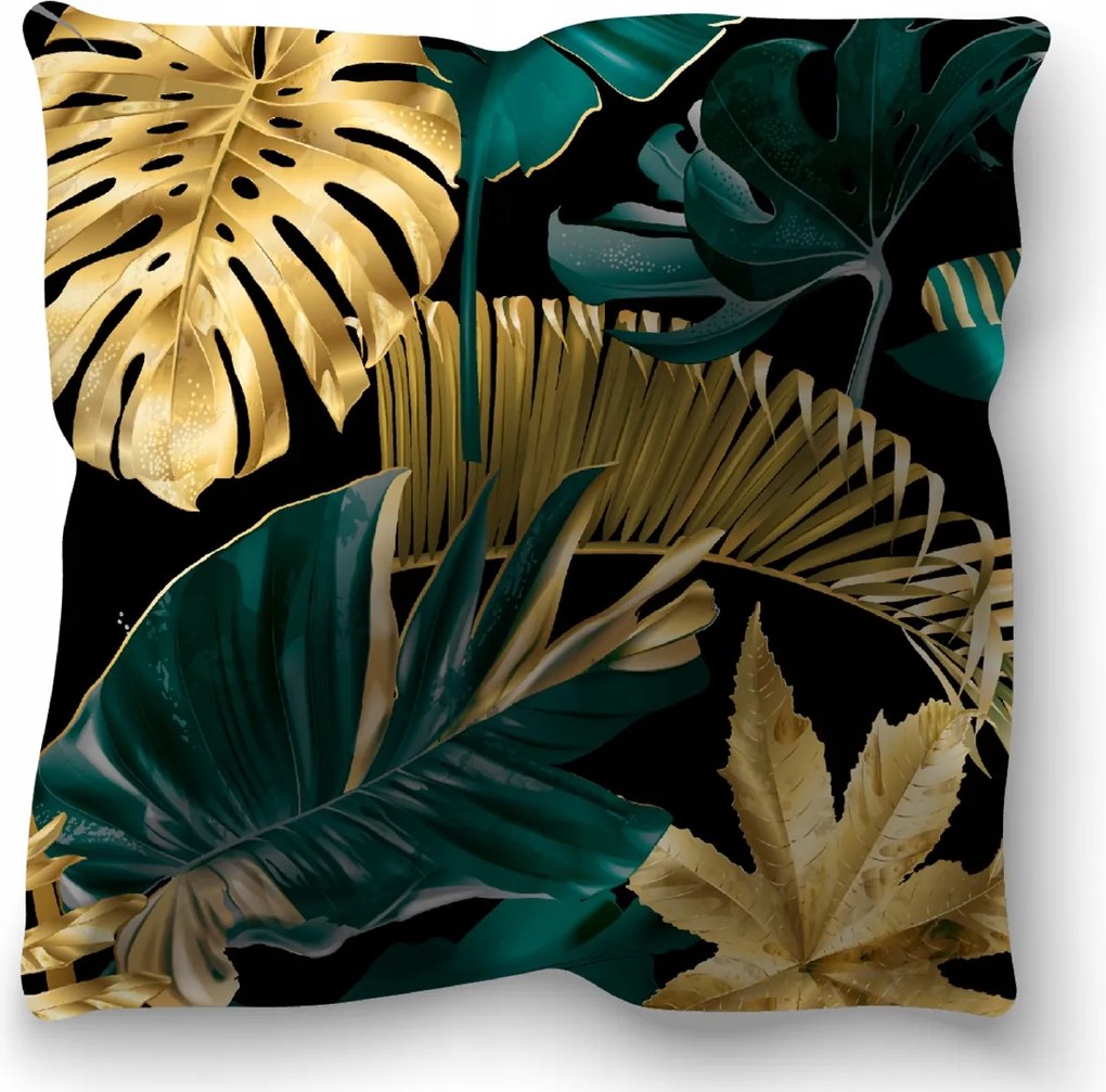 Dekoratív Párnahuzat Zöld Levelek 40X40 CM