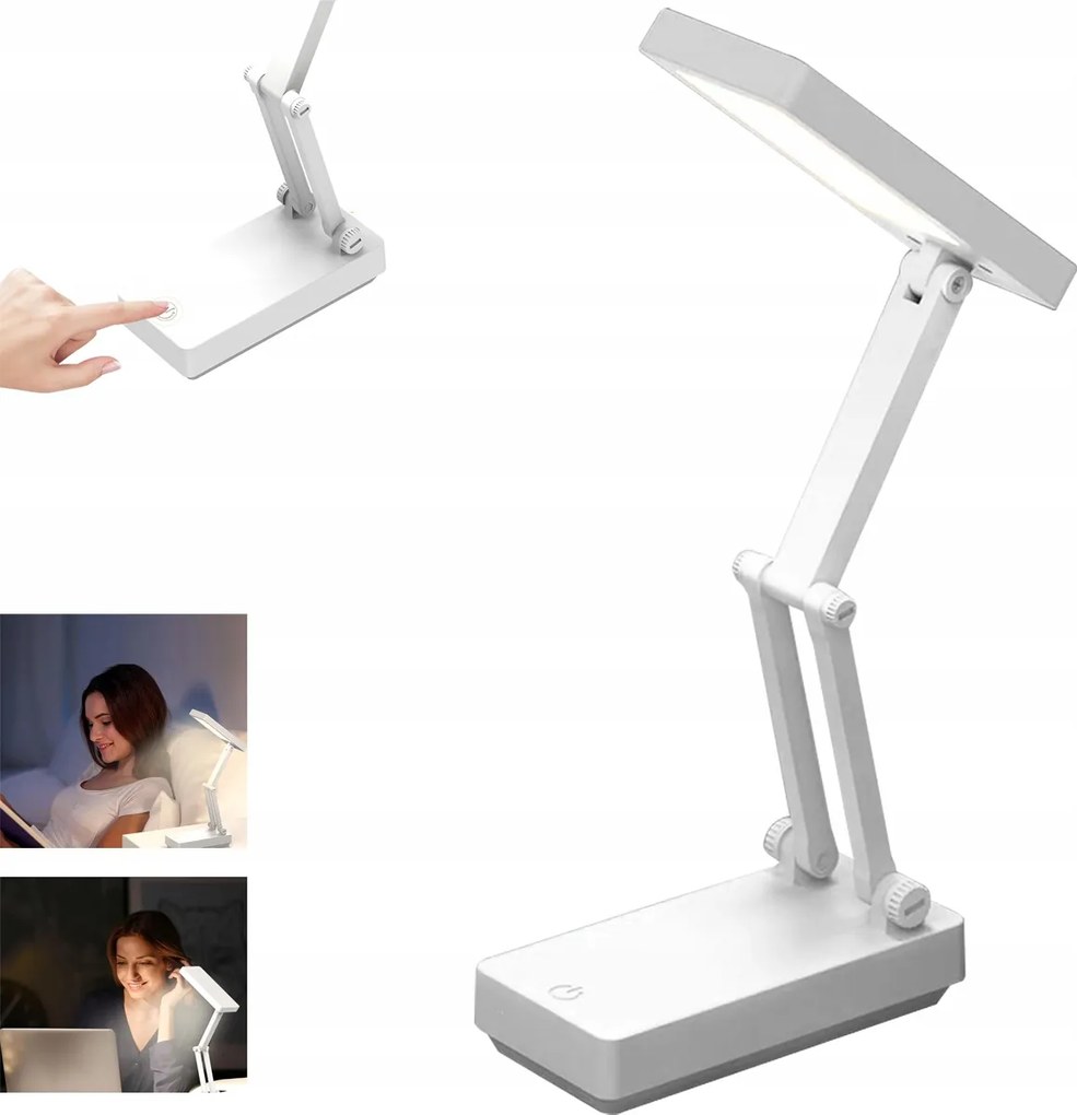 Asztali Lámpa Led Iskolai Éjszakai Usb Álló Fehér