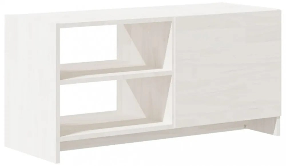 fehér tömör fenyőfa TV szekrény 80 x 31 x 39 cm