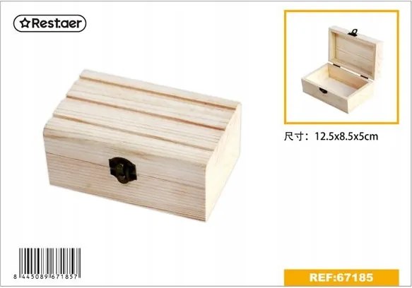 Fából készült Téglalap alakú Natúr Tároló Doboz