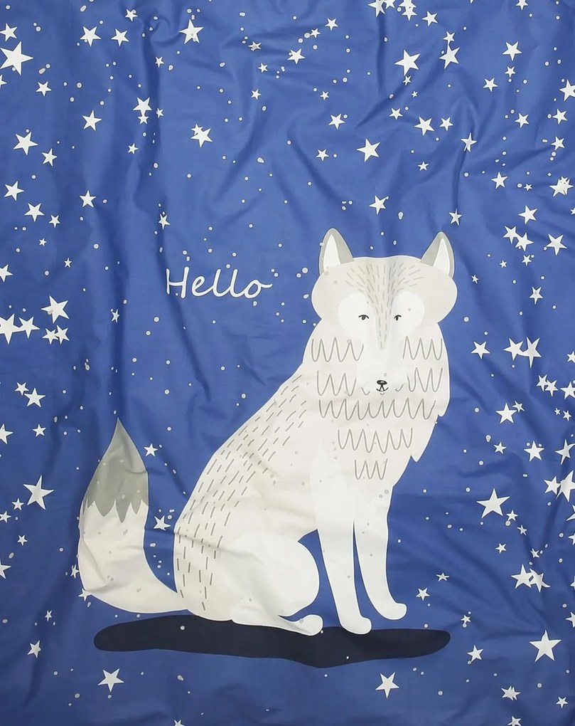 Sötétben világító pamut ágynemű babáknak MAGIC STARS kék Ágyneműhuzat mérete: 40 x 60 cm | 100 x 135 cm