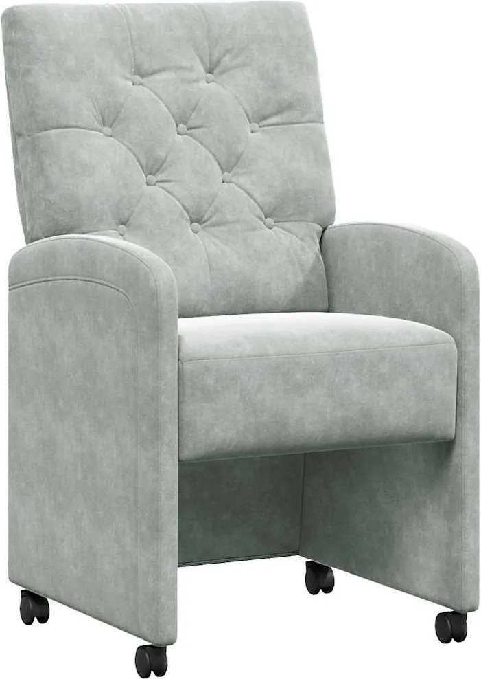 vidaXL Kerekes Étkező Székek 2 pcs Világosszürke 58 x 67 x 97 cm