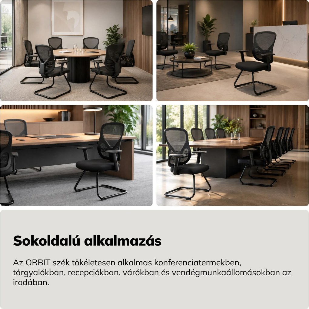 Fekete tárgyalószék ORBIT