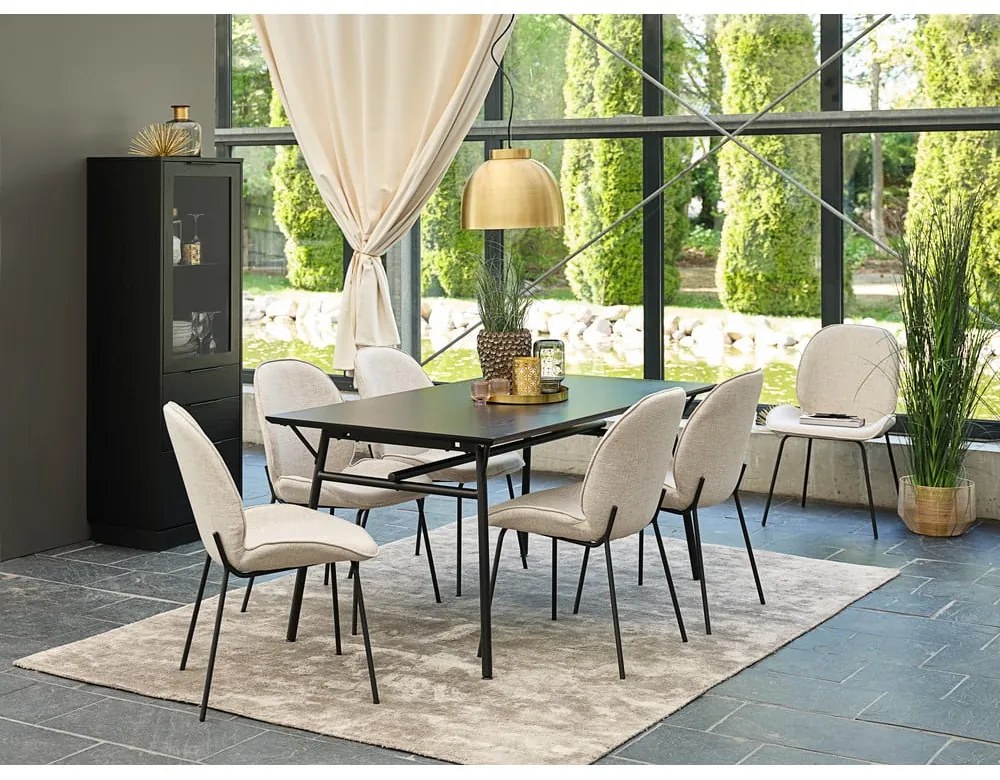 Hella szürke étkezőszék bársony kárpitozással és fém szerkezettel - Canett