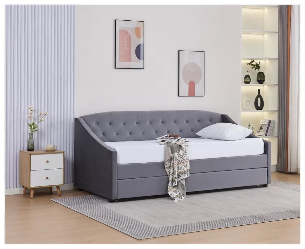 Széthúzható ágy 90 cm Asesorar (szürke) . 1116214