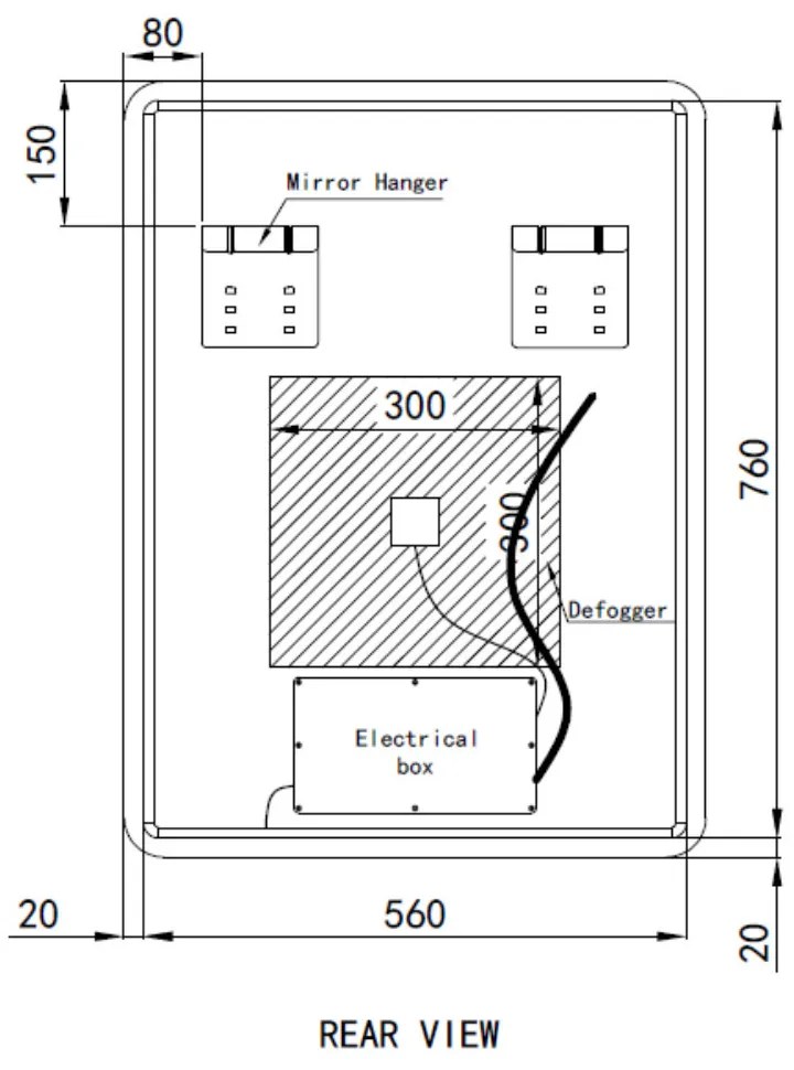 Álló fürdőszobai LED tükör 60x80cm | Páramentesítő funkció - Beépített óra - Fényerő és színhőmérséklet szabályozás | Welland Luxury-Line G790