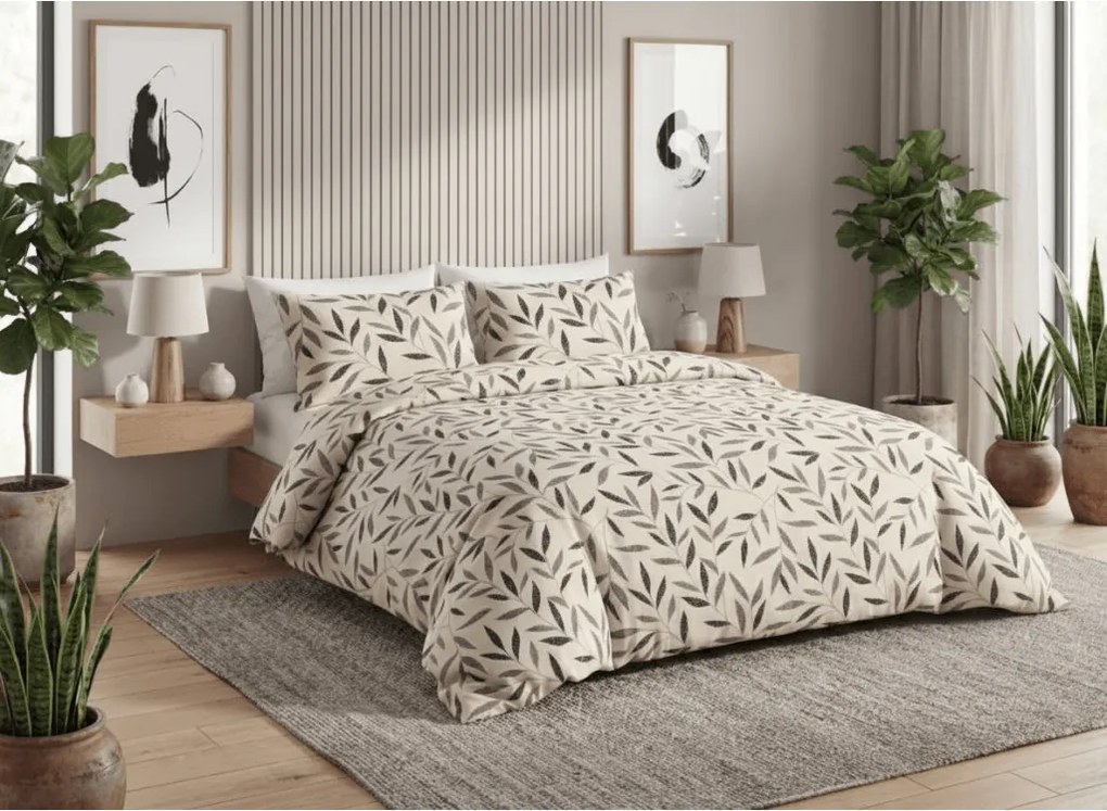 Renforcé pamut ágyneműhuzat LIOLE krémszínű Ágyneműhuzat mérete: 2 db 70 x 90 cm | 200 x 220 cm