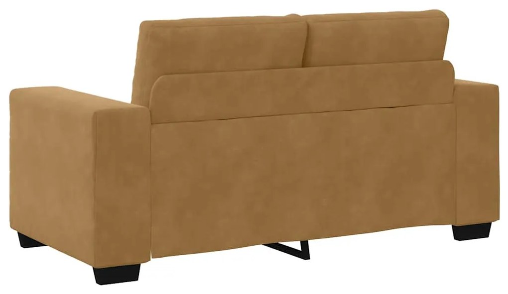 barna bársony loveseat kanapé 120 cm