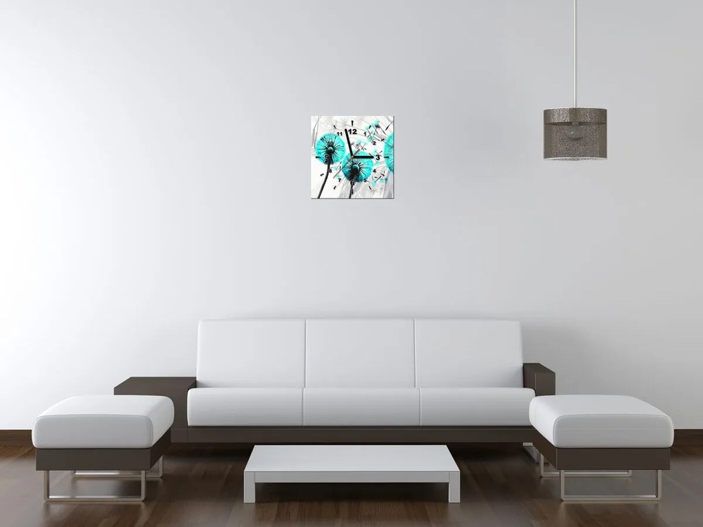 Gario Órás falikép Gyönyöru türkiz pitypangok Méret: 40 x 40 cm